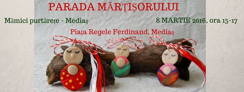 Parada Mărţişorului cu Mămici purtăreţe în Piaţa Regele Ferdinand I din Mediaş